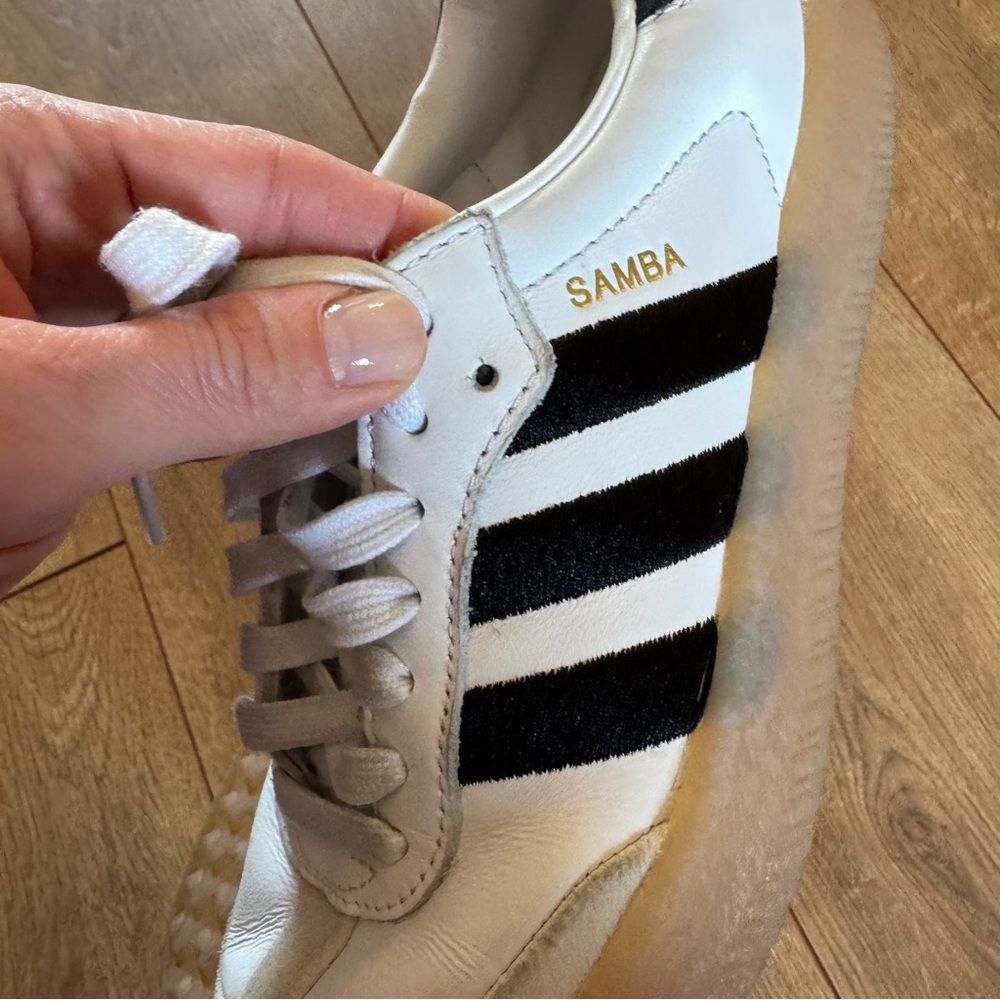 Adidas Samba OG White Black Gum Women's Size 6 Classic Leather Sneaker - Picture 4 of 5